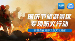 國慶旅遊景區專項防火行動——新疆森林消防大型滅火演練