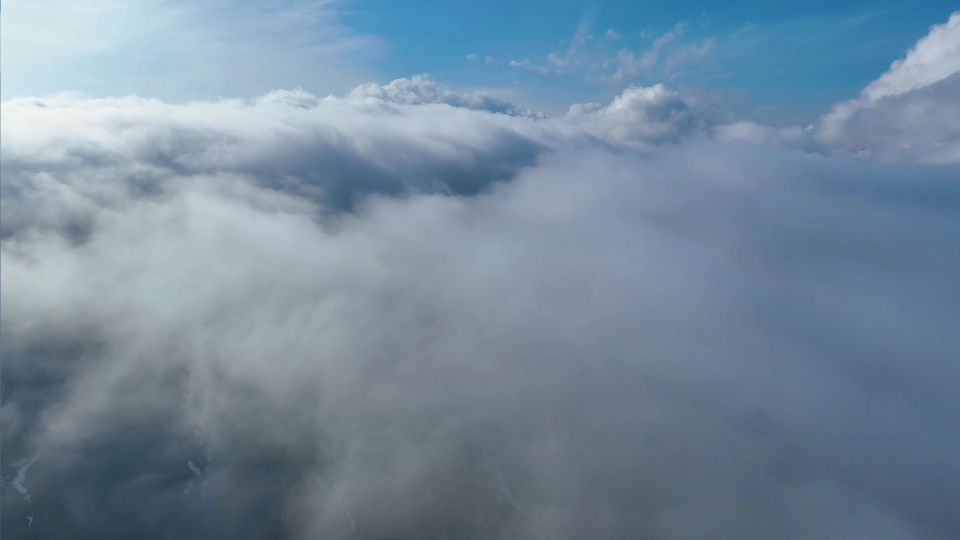 雲霧繚繞！春日新疆特克斯雪景山林宛如仙境