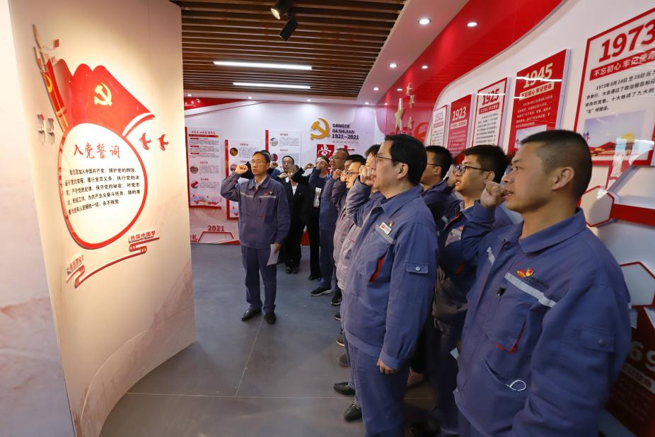 村镇党建阵地开展重温入党誓词 摄影：耿广洋