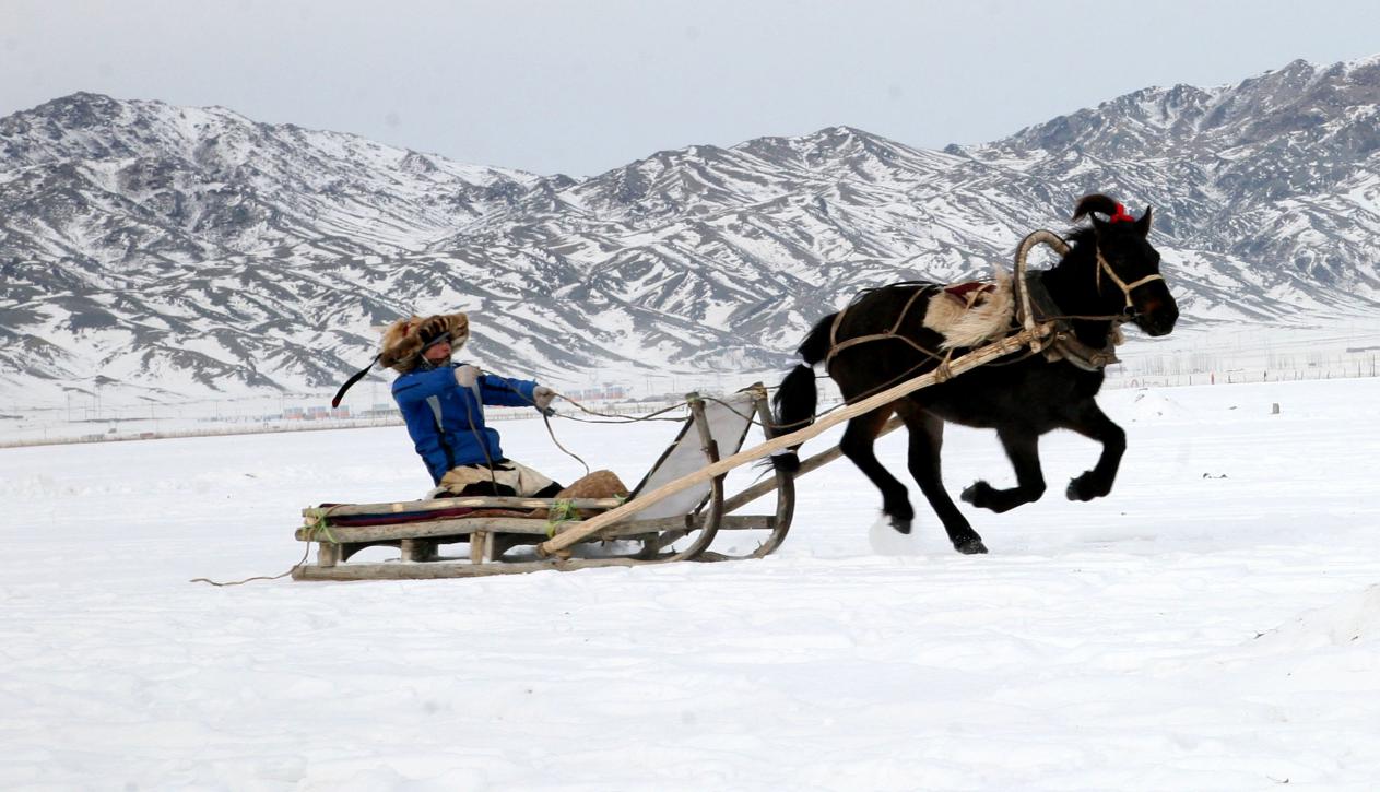 冰雪民俗文化“丰”——马拉爬犁(富蕴县委宣传部供图)