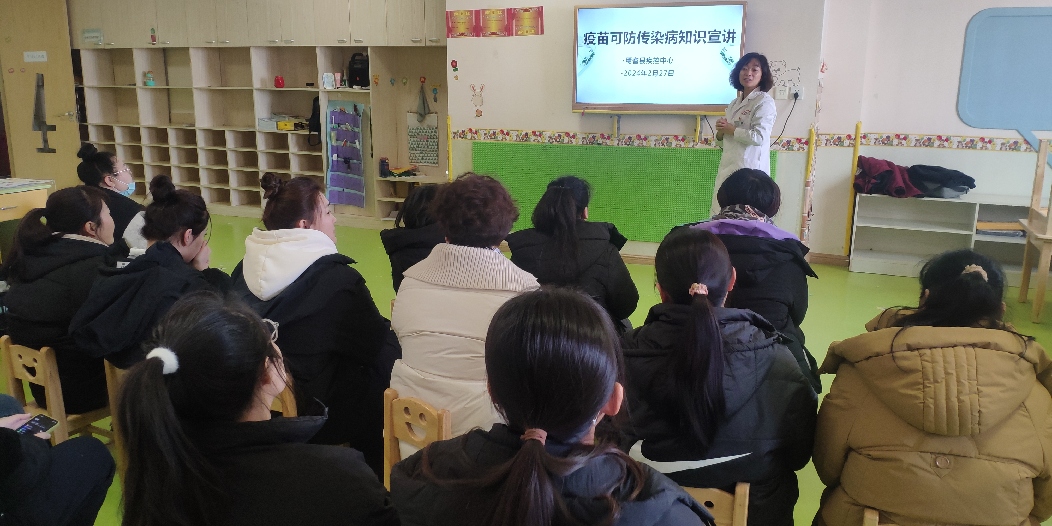 焉耆县疾控中心在北岸新都幼儿园开展预防校园春季传染病、疫苗可防传染病知识宣讲活动1(县疾控中心供图)